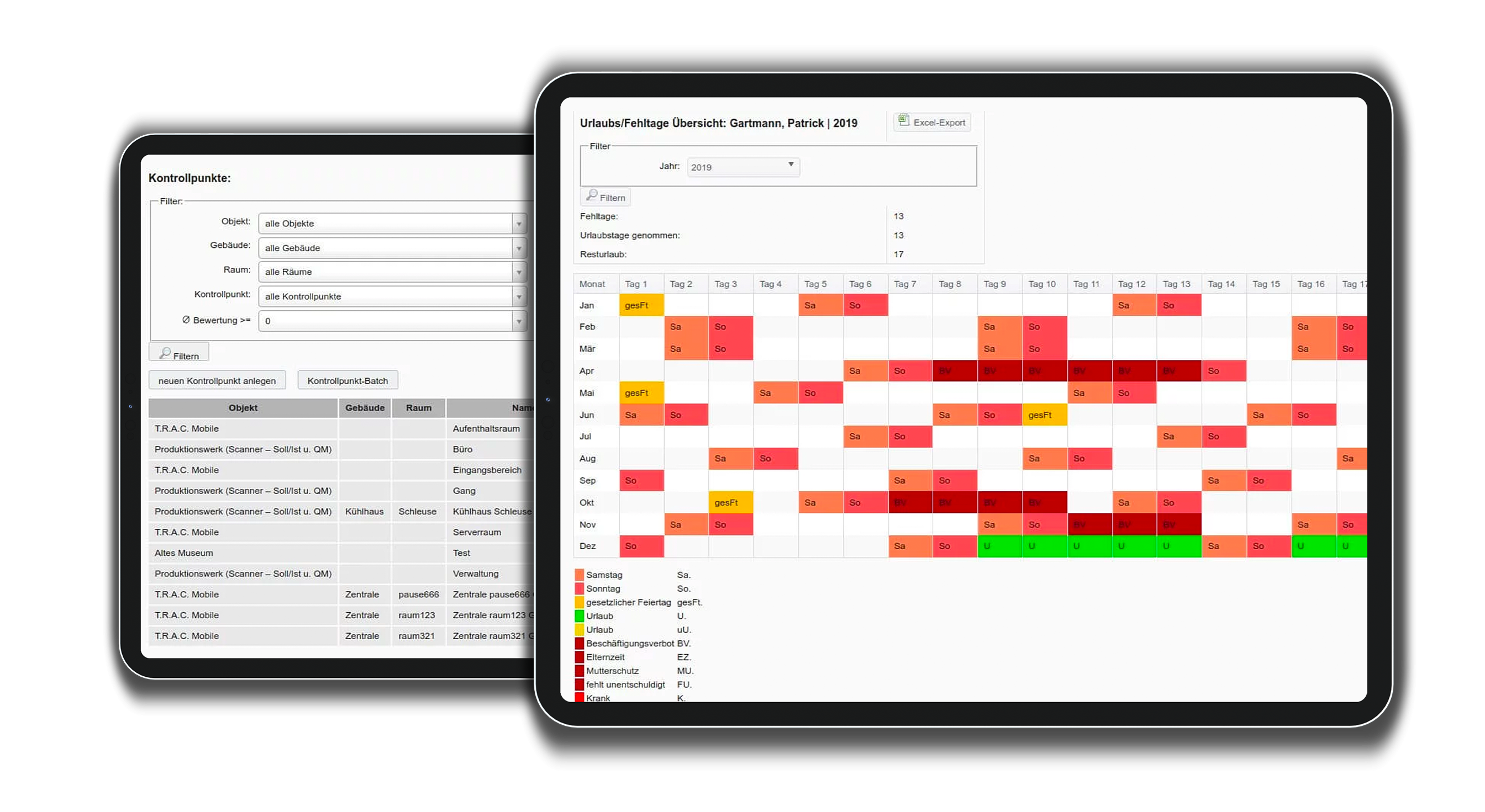 Dienstplanung auf einem iPad